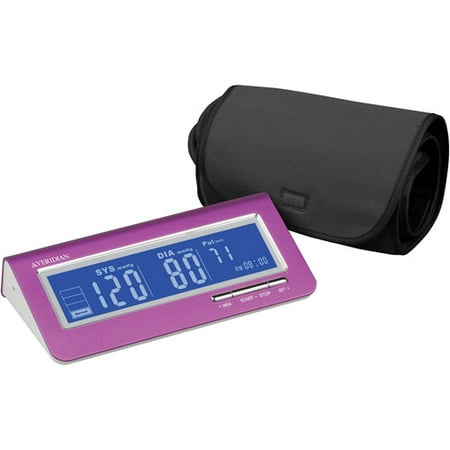 Brushed Aluminum Deluxe Arm Digital Blood Pressure Monitor, Pink