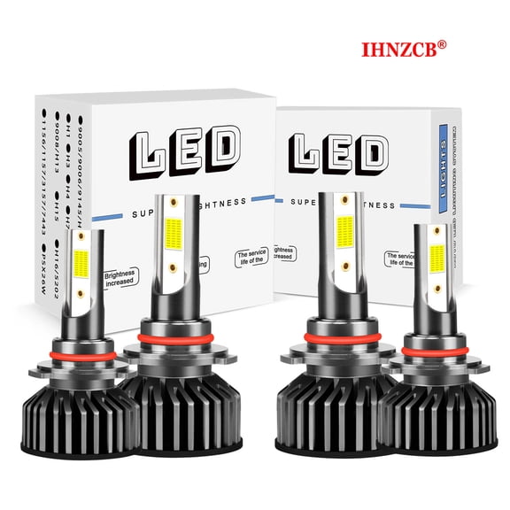 IHNZCB  9005 9006  LED Headlights Kit Combo Bulbs 6000K High-Low Beam Super White Bright