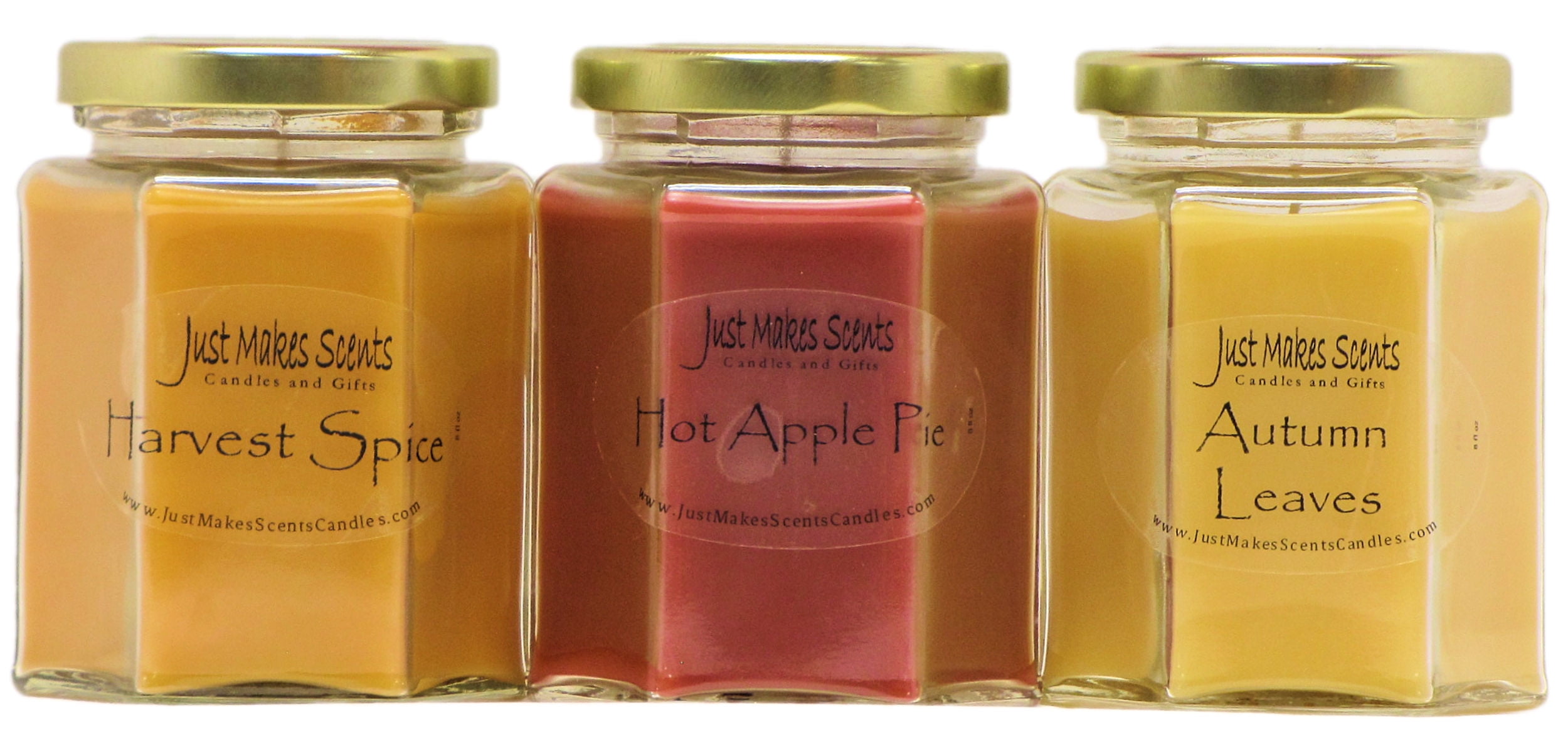 Fall Harvest Variety 3Pack Soy Candle Just Makes Scents Candles