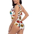 thumbnail image 4 of Honeii Hot Dog Pizza for women's one-piece swimsuit featuring a chic one-shoulder design experience elegance and style in the water-Medium, 4 of 6