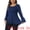 Dark Blue, variant on DARING DIVA Women's Plus Tops Crew Neck Bell High Low Hem Blouses 1X Black