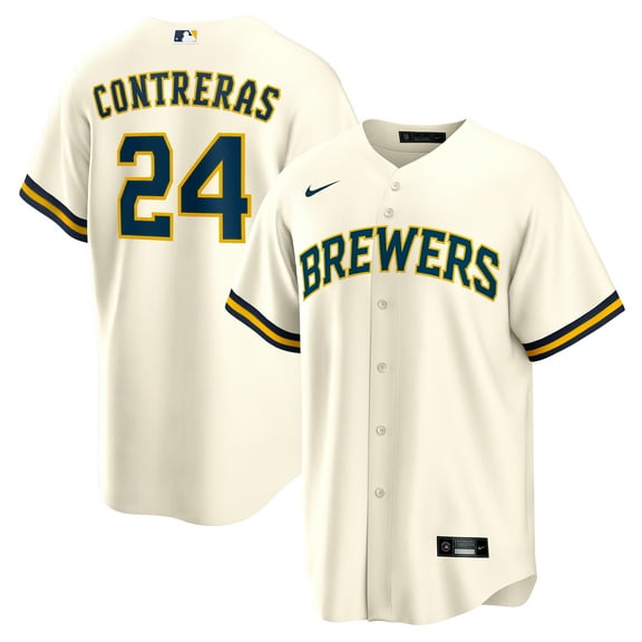 Men's Nike William Contreras Cream Milwaukee Brewers Home Replica Jersey