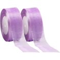 thumbnail image 1 of Cinta de organza de lavanda de 1,6 pulgadas para envolver regalos, cinta de gasa transparente artesanal de 100 yardas para bodas, envoltorios de regalos, decoración navideña, fabricación de lazos, 1 of 5