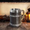 thumbnail image 4 of Nordic Viking Rune Beer Mugs - Large Oak Beer Mug - With 3D Resin - For Men, Father's Day Gift 550ml, 4 of 5