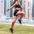 thumbnail image 6 of Lsque Red White Snowflakes Pattern Sport Compression Socks for Men & Women 15-20 mmHg Knee High Nurse Pregnant Running Medical and Travel Athletic, 6 of 6