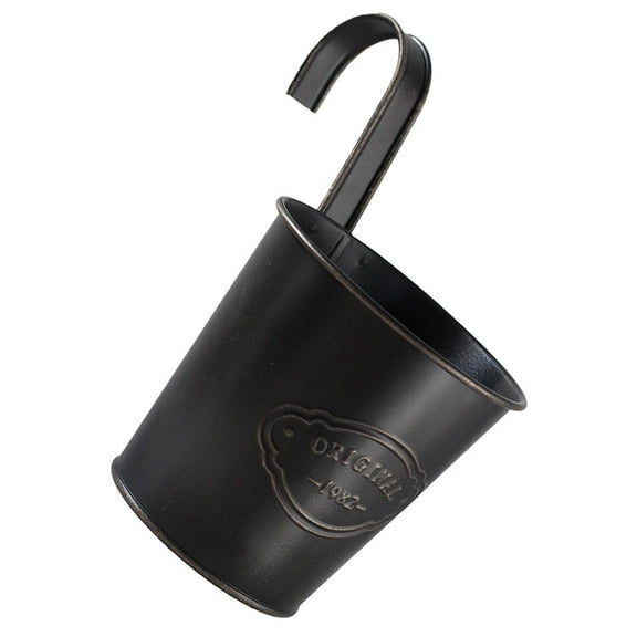 European Style Retro Iron Wall-Mounted Flowerpot Holder Distressed Hanging Planter Garden Fence Bucket