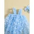 thumbnail image 4 of Miaouyo Baby Girls 2Pcs Summer Outfits, Sleeveless 3D Butterfly Tulle Bodysuit + Headband Set, 4 of 8