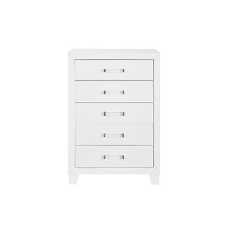 Global Furniture USA Luccia 5-Drawer White Wood Chest