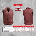 thumbnail image 3 of First Mfg Co - Roller - Men's Motorcycle Biker Riding Oxblood Leather Vest - 5X Large, 3 of 3