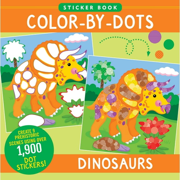 Color-By-Dots Sticker Book - Dinosaurs (Use Over 1,900 Dot Stickers to Create 9 Incredible Scenes), (Paperback)
