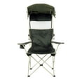 thumbnail image 2 of Graflsoa Portable Outdoor Folding Chair with Retractable Canopy - Ideal for Camping, Beach, and Lawn Activities (Dark Green/Khaki), 2 of 6