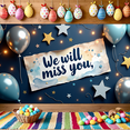 thumbnail image 5 of Blue Watercolor Style Farewell Banner with Balloons Star Elements Party Decoration Background Backdrop for Farewell Parties Departure Celebrations Photography Props and Memory Events, 5 of 7