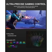 G706 Wired Gaming Mouse, Adjustable 12800 DPI, Lightweight, 7 Programmable Buttons, Software Supports, RGB Backlit Computer Mouse for Laptop PC Mac Windows, Black Topographic