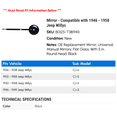 thumbnail image 2 of Mirror - Compatible with 1946 - 1958 Jeep Willys 1947 1948 1949 1950 1951 1952 1953 1954 1955 1956 1957, 2 of 3