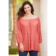 thumbnail image 4 of Catherines Women's Plus Size Stretch Lace Peasant Blouse, 4 of 5
