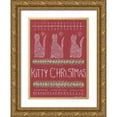 thumbnail image 1 of Shamp, Cindy 19x24 Gold Ornate Wood Framed with Double Matting Museum Art Print Titled - Kitty Christmas, 1 of 4