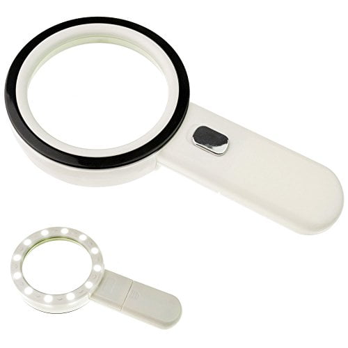 NumberOne 10X LED Lighted Magnifier, Handheld Magnifying Glass