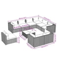 thumbnail image 4 of vidaXL 10 Piece Garden Lounge Set with Cushions Poly Rattan Black, 4 of 5