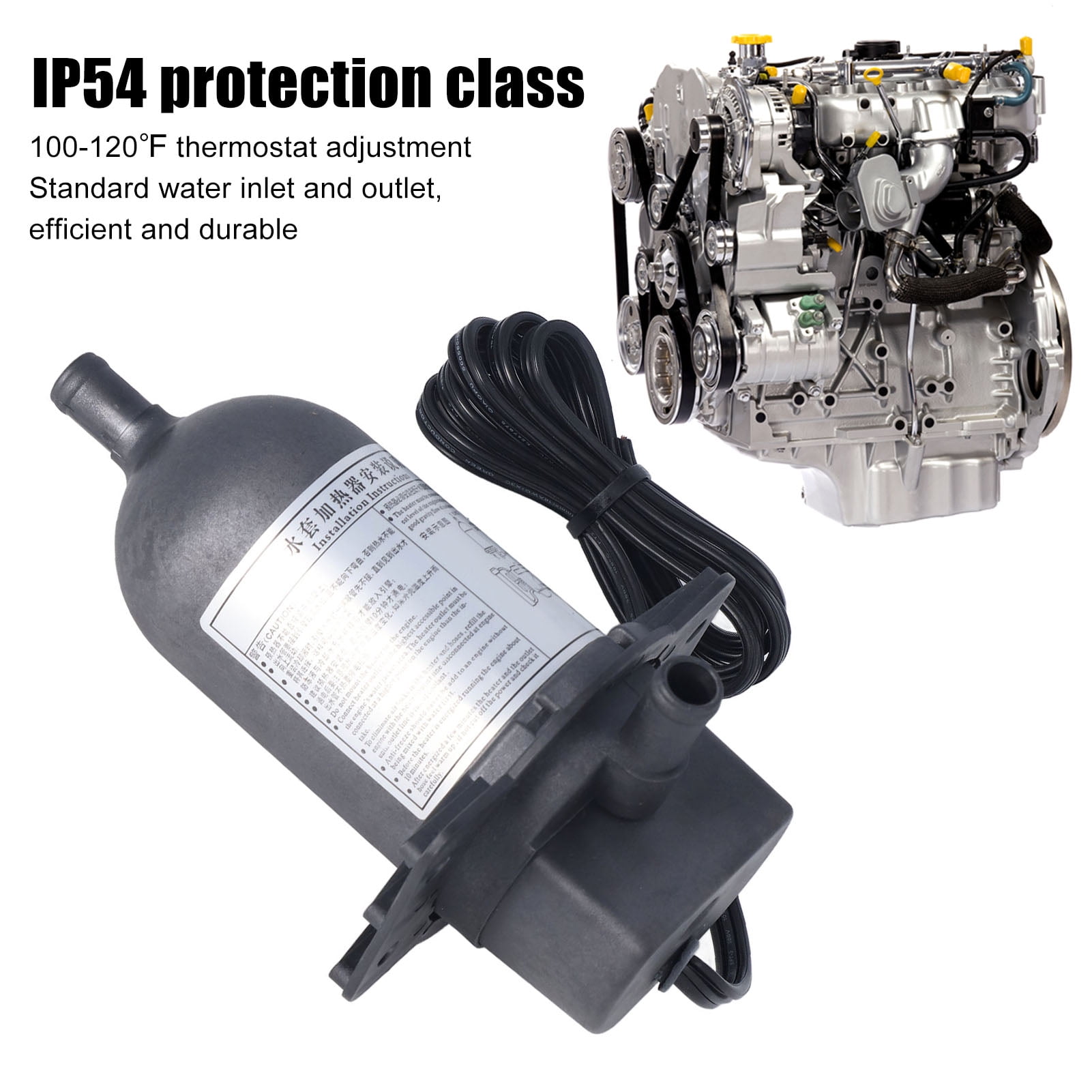 Engine Water Jacket Heater Self Circulating Diesel Generator Thermostat Coolant 120V 500W