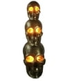 thumbnail image 6 of Haunted Hill Farm 3-Ft. Golden Skull Stack Prelit LED Resin Figurine, Indoor or Covered Outdoor Halloween Decoration, Plug-In, HHRS036-1SKL-GLD, 6 of 7