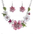thumbnail image 1 of Silver Plated Charming Crystal Flower Bib Collar Necklace Earrings Jewelry Set, 1 of 5