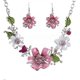 thumbnail image 1 of Silver Plated Charming Crystal Flower Bib Collar Necklace Earrings Jewelry Set, 1 of 5