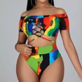 thumbnail image 4 of Cómodo traje de baño de dos piezas con estampado de bikini elegante para mujer Traje de baño Traje de baño Conjunto de ropa de playa OAVQHLG3B Store lin121212, 4 of 4