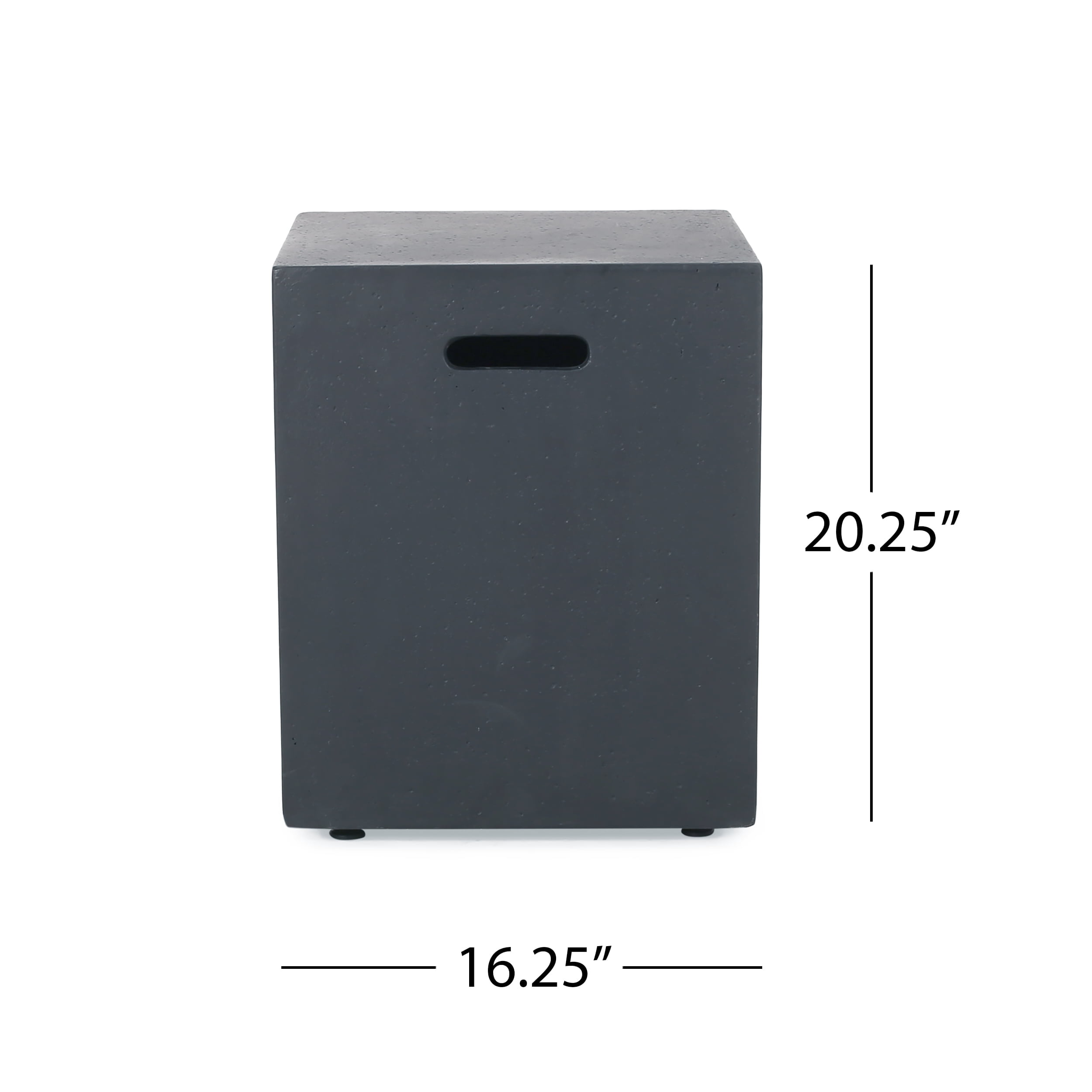 Hayes Square 50K BTU Outdoor Gas Fire Pit Table with Tank Holder, Grey
