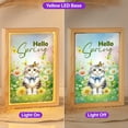 thumbnail image 2 of Manx Hello Spring Time Flower Floral Nature Acrylic Plaque with Wood Photo Frame Box Cat Lover Kitten Owner Gifts Light Box - 02031, 2 of 5