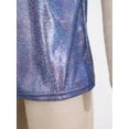 thumbnail image 6 of DPOIS Kids Girls Boys Sparkly Shiny Metallic Short Sleeves Dance Tops Royal Blue 5-6, 6 of 7