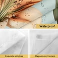 thumbnail image 4 of No Hook Shower Curtain with Snap in Liner, Vintage Blossom Floral LilyPastoral Waterproof Bath Curtain Double Layers with See Through Top Window, Watercolor Leaf Hotel Shower Curtains 36x72in, 4 of 9