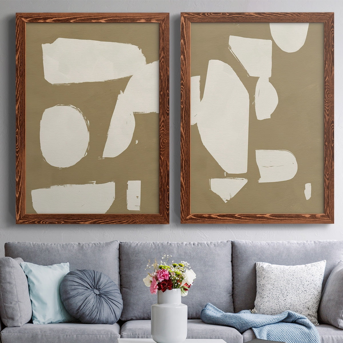 Chunky Abstract I - Premium Framed Canvas 2 Piece Set - Ready to Hang