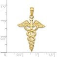 thumbnail image 5 of 14K Yellow Gold Caduceus Pendant (32 X 21) Made In United States c2261, 5 of 6