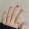 thumbnail image 1 of Nuevo diseño de uñas trapezoidales largas para niña con diseño de atrapasueños y armadura con acabado de mariposa y purpurina blanca, diseño de uñas extraíble, 1 of 5