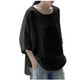 thumbnail image 1 of Pntutb - Camiseta holgada de manga 3/4 con cuello redondo liso para mujer Pntutb Pntutb-2028, 1 of 3