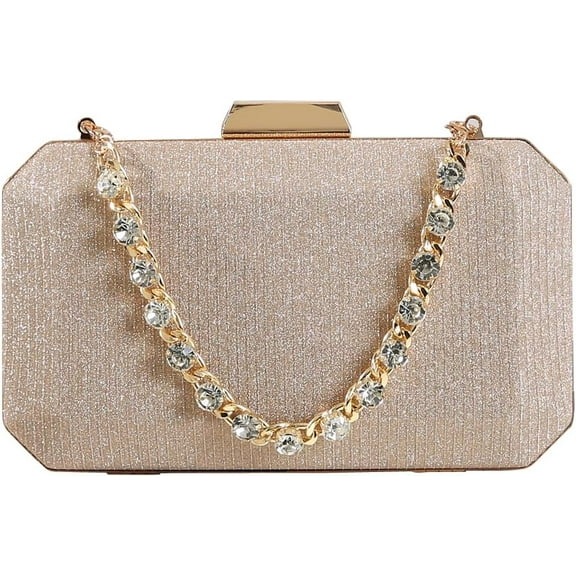 Women's Fashion Tote Handbag Rhinestone Evening Bag Beautiful Clutch Bag Gold Hardware
