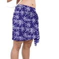 thumbnail image 3 of HAPPY BAY Men's Pareo Standard Swimsuits Elegant Holiday Vacation Sarong Swimwear Mini Swim Beach Wrap for Men One Size Palm Tree, Royal Blue Summer Vacation, 3 of 5
