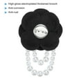 thumbnail image 3 of Uxcell Fabric Camellia Flower Brooch Elegant Pearl Tassel Pin Floral Corsage Bracelet Dual Use for Women, Black,3 Pack, 3 of 7