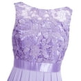 thumbnail image 4 of YIZYIF Womens Ladies Embroidered Chiffon Bridesmaid Dress Sleeveless Long Evening Party Prom Gown Maxi Dress Lavender 16, 4 of 6