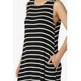 thumbnail image 5 of TheMogan Women's S~3X Sleeveless Loose Striped Curved Slit Hem Long Maxi Dress, 5 of 6