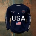 thumbnail image 2 of HXWCHs Men's Independence Day Themed Printed Casual Crew Neck Long Sleeve Hoodless Sweatshirt for Everyday Wear XXXXL Blue, 2 of 3