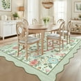 thumbnail image 3 of Garvee 5'x7' Snake Floral Area Rug Scalloped Rug, Machine Washable Farmhouse Indoor Carpet Non-Slip Low Pile Accent Rug for Living Room Bedroom Dining Room， Green, 3 of 8