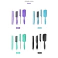thumbnail image 3 of 4Pcs Paddle Hair Brush Set AntiStatic Fast Detangling for Thick Curly Straight Hair Black, 3 of 4