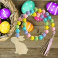 thumbnail image 4 of Naierhg Easter Wood Bead Garland with Tassel Bunny Tags Boho Decor Farmhouse Rustic Garland Hanging Decoration E, 4 of 8