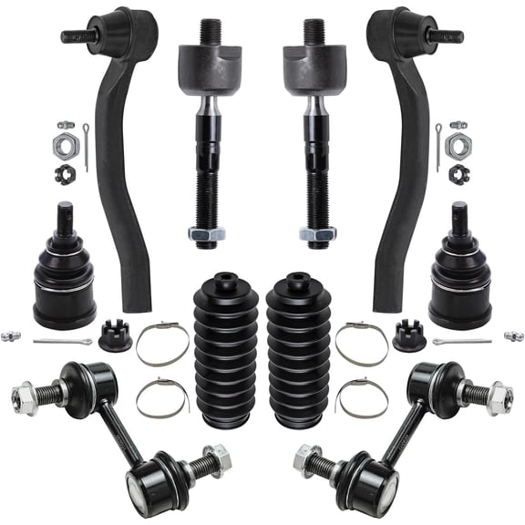 Detroit Axle - 3.0L 10pc Front Tie Rod Ends Sway Bar Ball Joint Kit for 2003-2007 Honda Accord Coupe