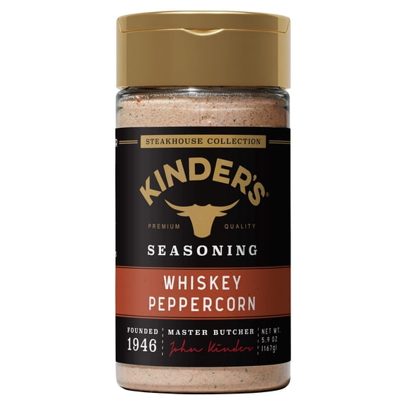 Kinder's Whiskey Peppercorn Seasoning Blend with Onion and Cracked Pepper, 5.9 oz
