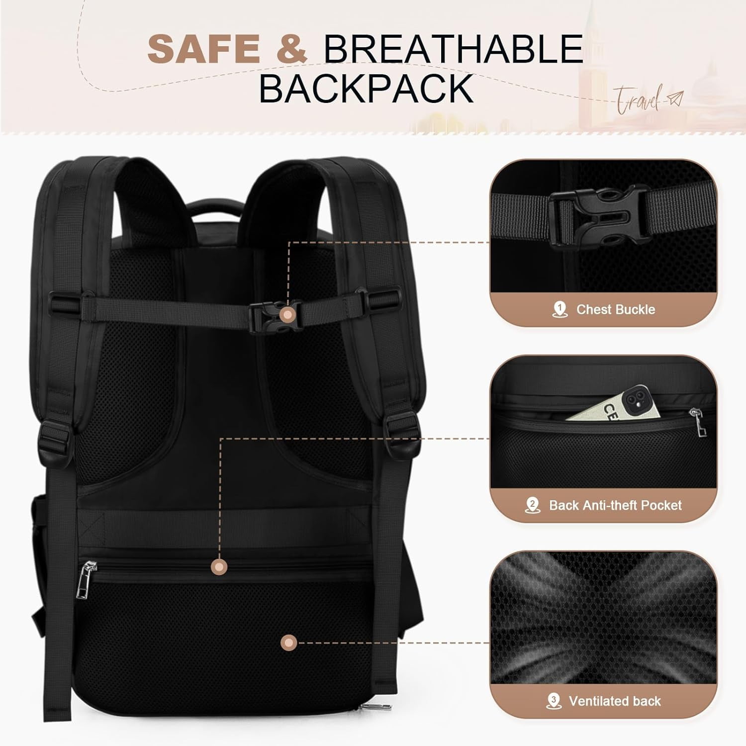 Maelstrom Travel Backpack for Women Men,25L /35L Laptop Backpack