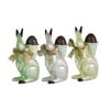 6 Pastel Colored Standing Rabbit with Basket Easter Table Top Figures 6.5"