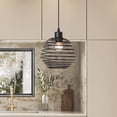 thumbnail image 2 of Vanity Art 1-Light Single Pendant Light with Metal Shade Lighting | Modern Fixtures Accent Ceiling Lights for Bedroom Entrance Doorway Dining Room Living Room Hallway Bathroom Pendants, 21101BK, 2 of 10