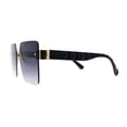 thumbnail image 3 of Womens Rimless Oversize Rectangle 90s Butterfly Sunglasses Gold Black Smoke, 3 of 4
